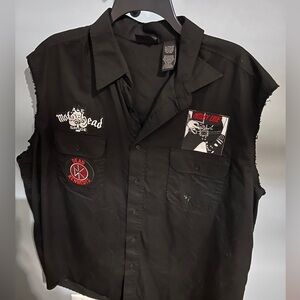 Custom XL Motley Crue, Motörhead, Dead Kennedys work shirt.